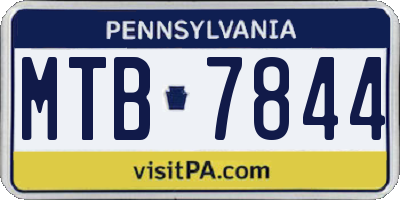 PA license plate MTB7844
