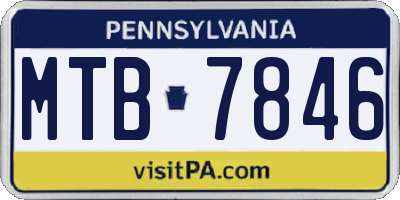 PA license plate MTB7846