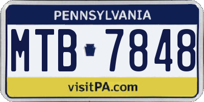 PA license plate MTB7848