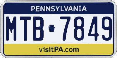 PA license plate MTB7849