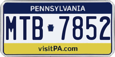 PA license plate MTB7852
