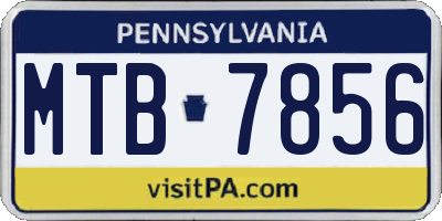 PA license plate MTB7856