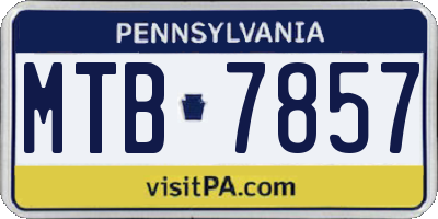 PA license plate MTB7857