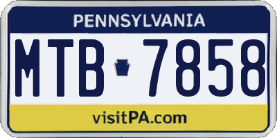 PA license plate MTB7858