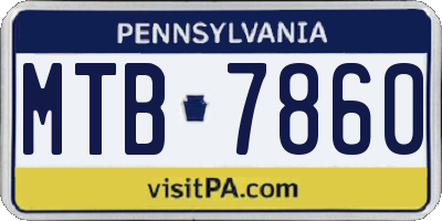 PA license plate MTB7860