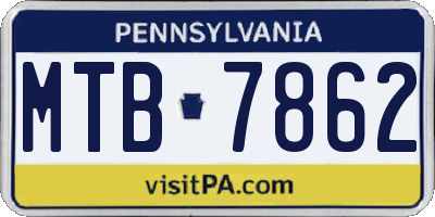 PA license plate MTB7862
