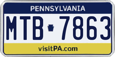 PA license plate MTB7863