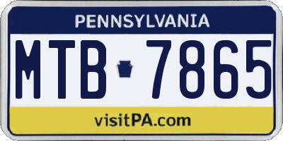 PA license plate MTB7865