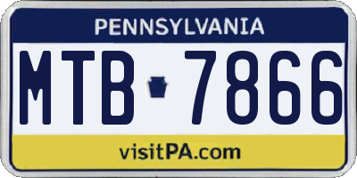 PA license plate MTB7866
