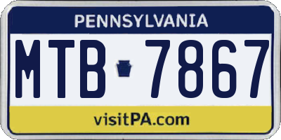 PA license plate MTB7867