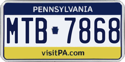 PA license plate MTB7868