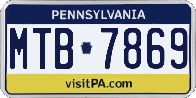 PA license plate MTB7869