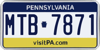 PA license plate MTB7871