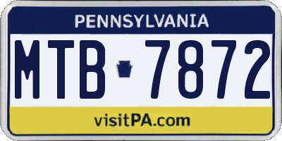 PA license plate MTB7872