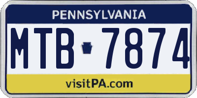 PA license plate MTB7874