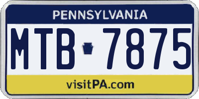 PA license plate MTB7875