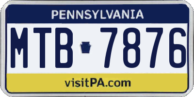 PA license plate MTB7876