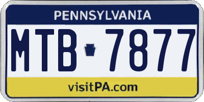 PA license plate MTB7877