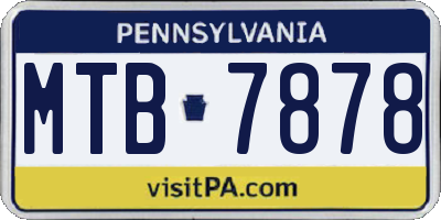 PA license plate MTB7878