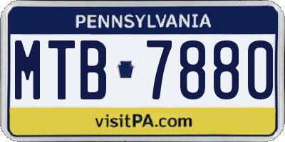 PA license plate MTB7880