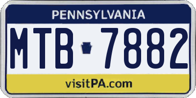 PA license plate MTB7882