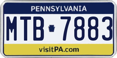 PA license plate MTB7883