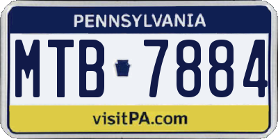 PA license plate MTB7884
