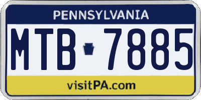 PA license plate MTB7885