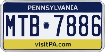 PA license plate MTB7886