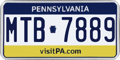 PA license plate MTB7889