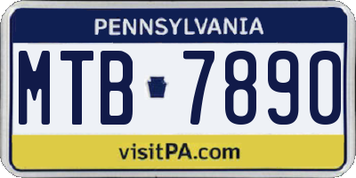 PA license plate MTB7890