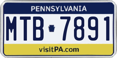 PA license plate MTB7891