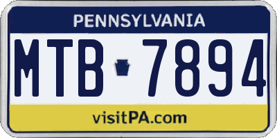 PA license plate MTB7894