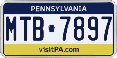 PA license plate MTB7897