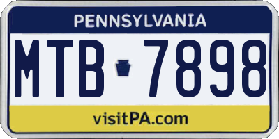 PA license plate MTB7898