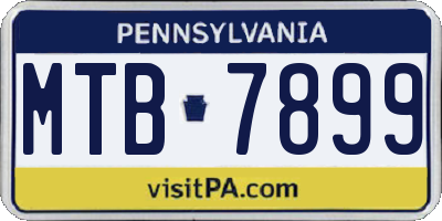 PA license plate MTB7899