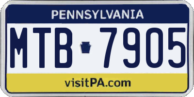 PA license plate MTB7905