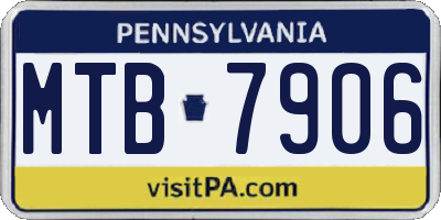 PA license plate MTB7906