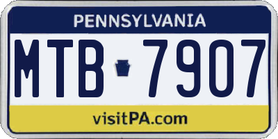 PA license plate MTB7907