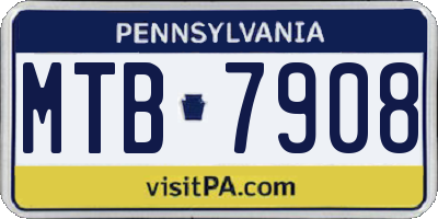 PA license plate MTB7908