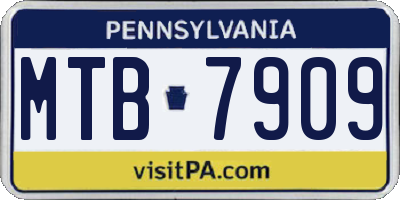 PA license plate MTB7909