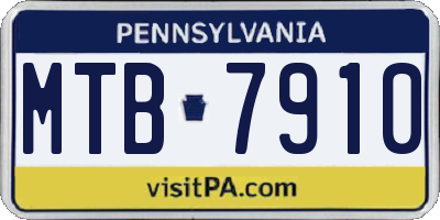 PA license plate MTB7910