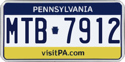 PA license plate MTB7912
