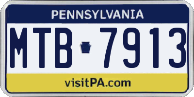 PA license plate MTB7913