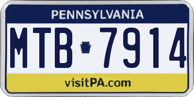PA license plate MTB7914