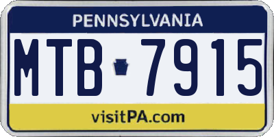 PA license plate MTB7915