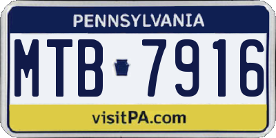 PA license plate MTB7916