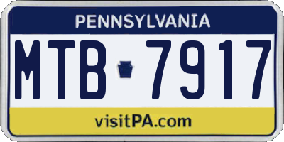 PA license plate MTB7917