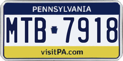 PA license plate MTB7918