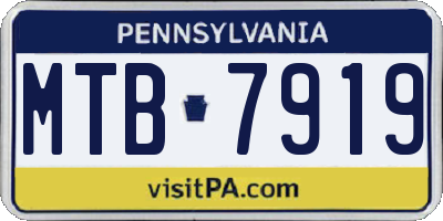 PA license plate MTB7919